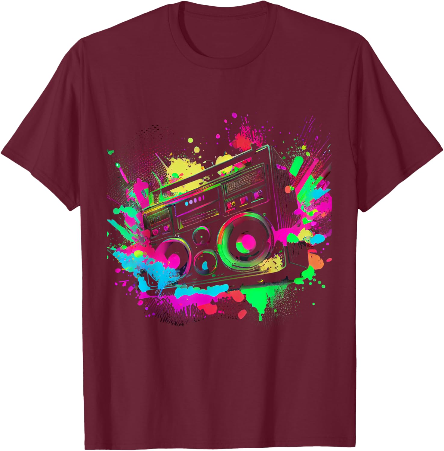 80s 90s Retro Party Fancy Dress Cassette , black T-Shirt - T-Shirt | Maroon