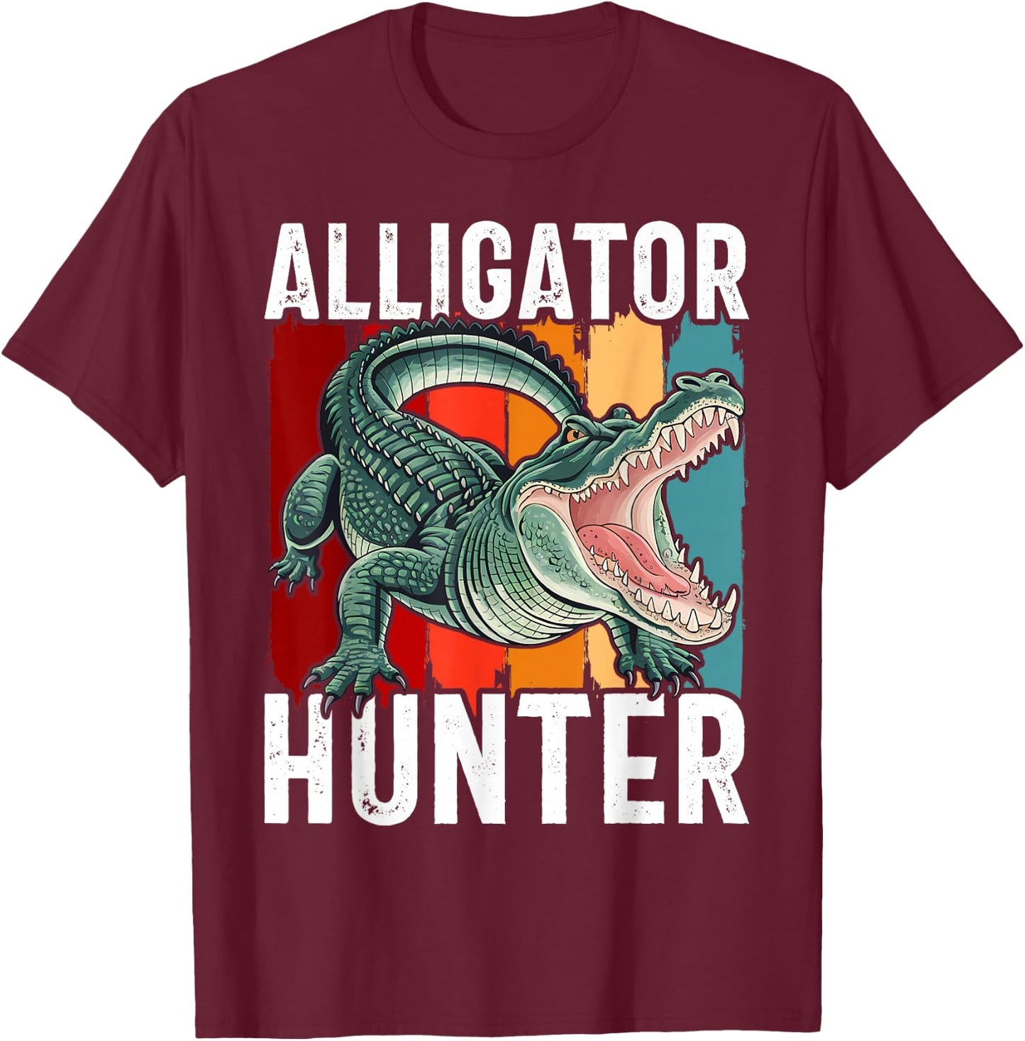 Alligator Hunter Crocodile Cute Gator Catchers T-Shirt - T-Shirt | Maroon