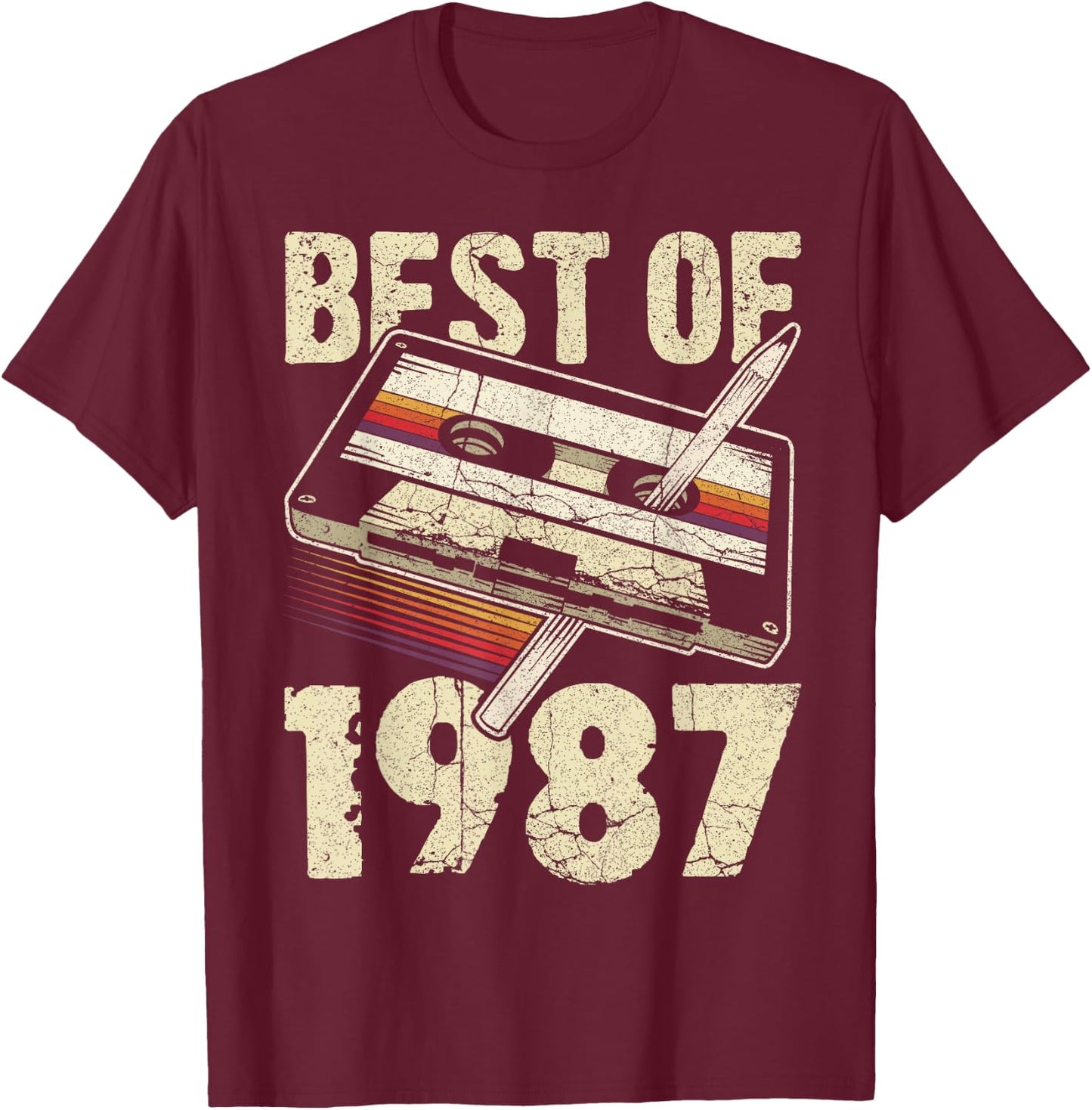 Best of 1987, Audio Kassette, 39. Geburtstag, 39 Jahre alt T-Shirt - T-Shirt | Maroon