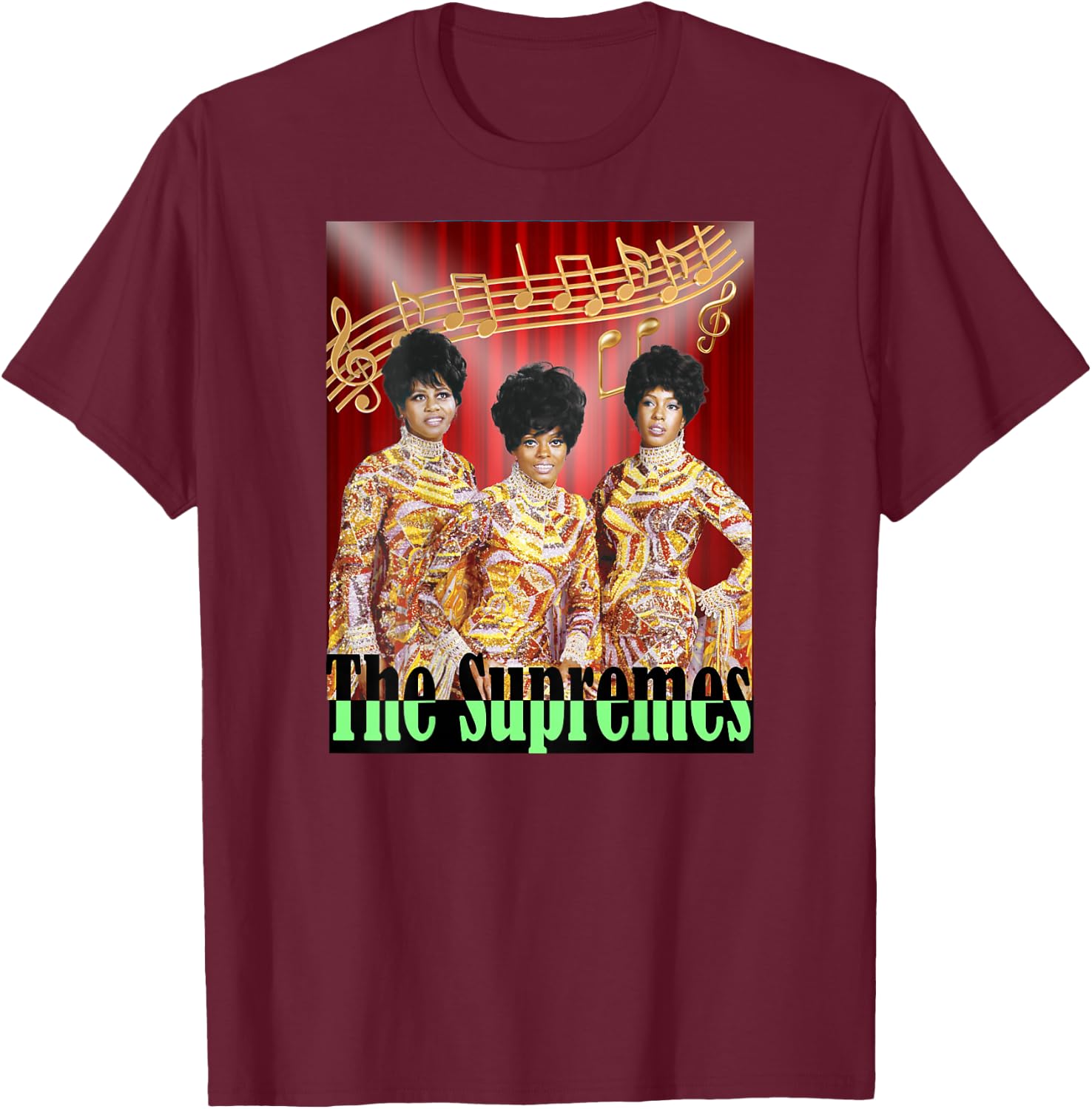 Supremes_003_Back Printed T-Shirt - T-Shirt | Maroon