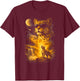 Cheetah Howling to The Moon Meme 90s Animal Print Graphic T-Shirt - T-Shirt | Maroon