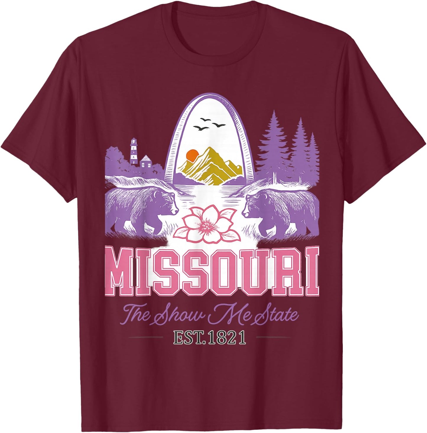 Missouri The Show-Me State Vintage Inspired T-Shirt - T-Shirt | Maroon
