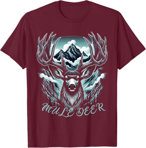 Muledeer Hunter Hunting Novelty Men Women Mule Deer Hunting T-Shirt - T-Shirt | Maroon