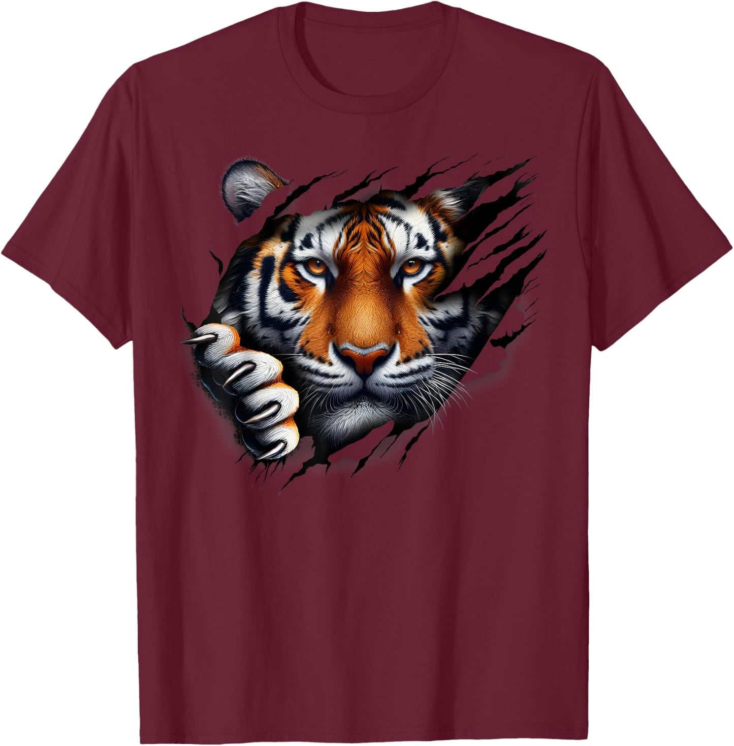 Retro Spirit Tiger Face shirt design Football Tiger Fan T-Shirt - T-Shirt | Maroon
