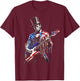 abe Lincoln Playing Guitar USA Flag 4th July Lincoln Guitar T-Shirt - T-Shirt | Maroon