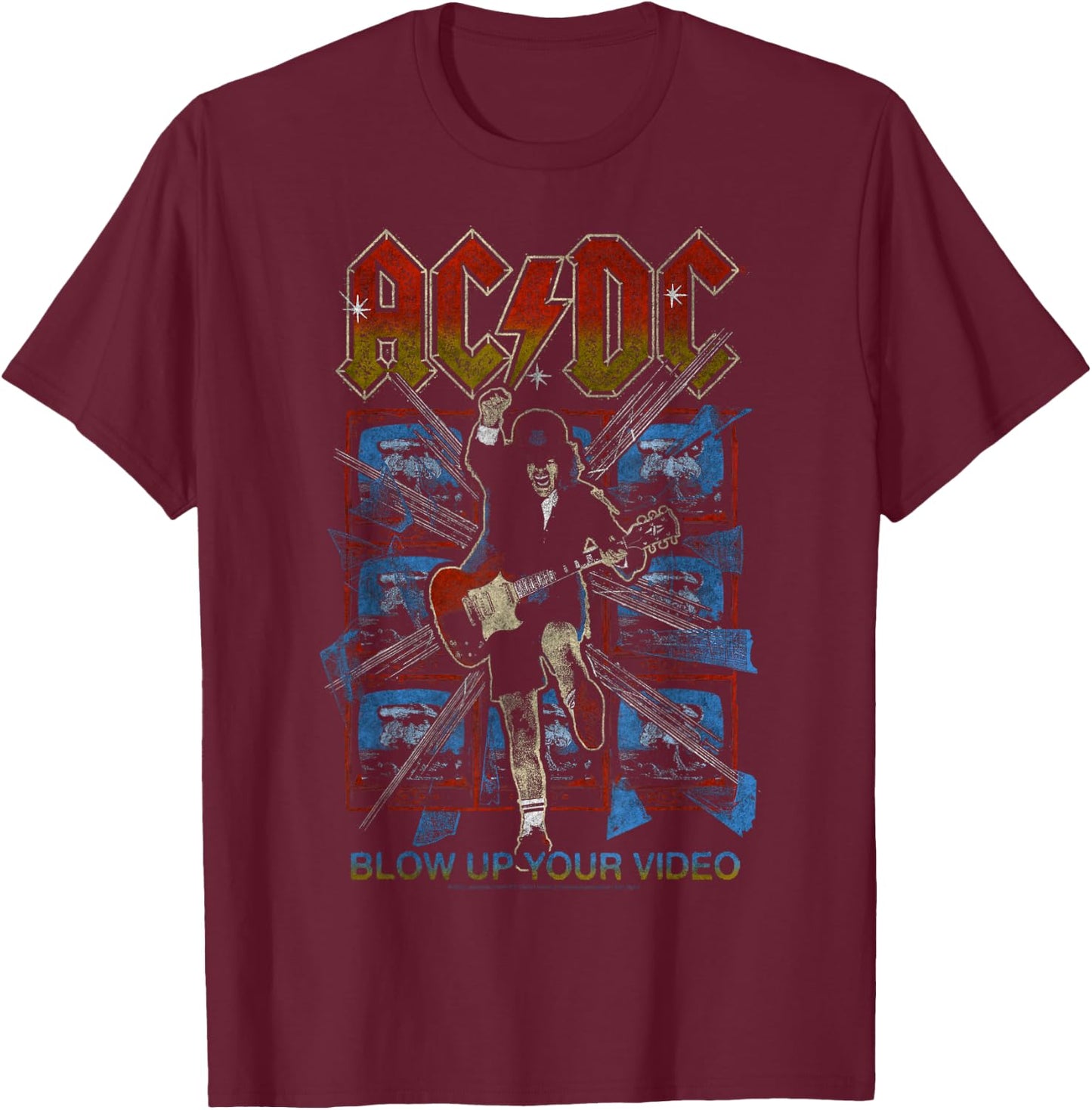 Offizielle AC/DC Blow Up Your Video Rockmusik Band Logo T-Shirt - T-Shirt | Maroon