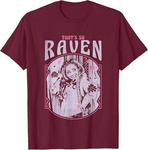 Disney That's So Raven Distressed Black & White Portrait T-Shirt - T-Shirt | Maroon