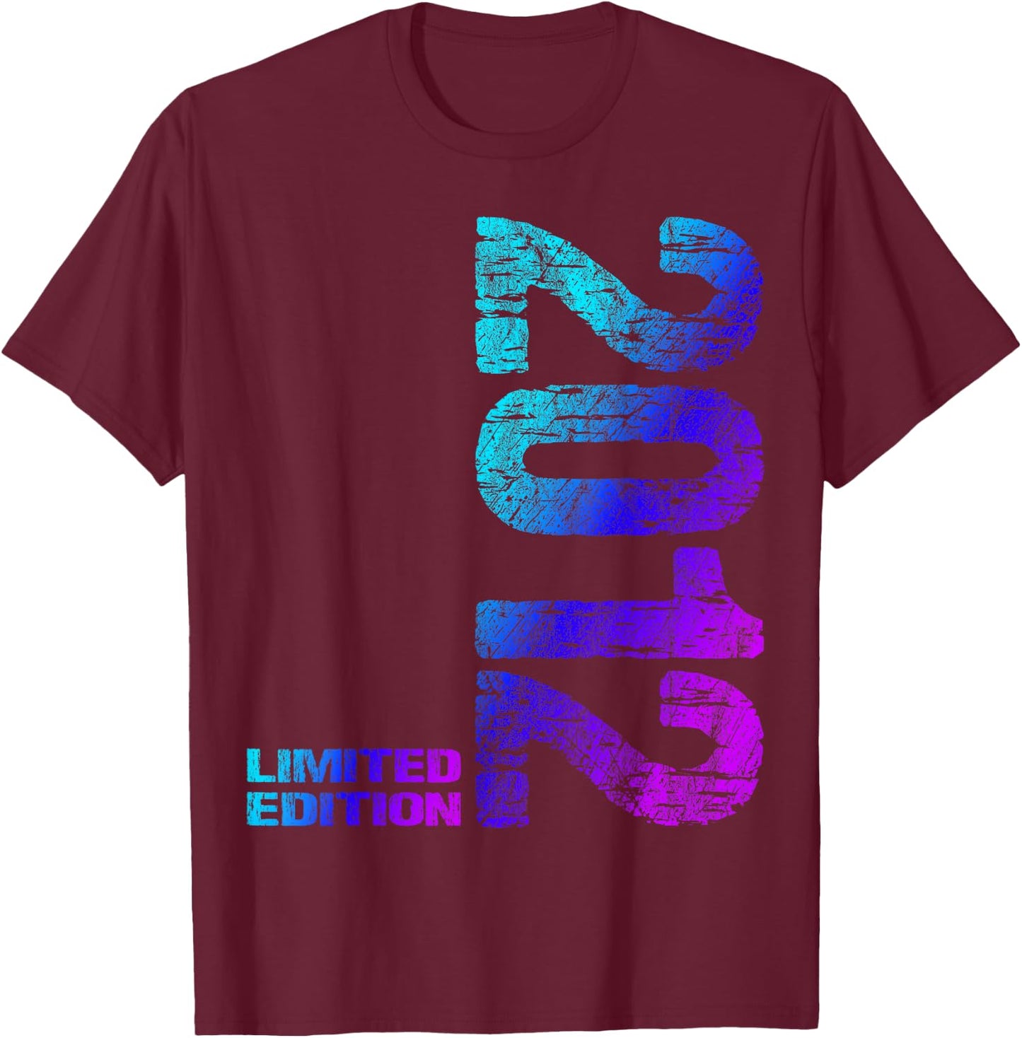 12th Birthday 2012 Limited Edition Boy Girl , black T-Shirt - T-Shirt | Maroon