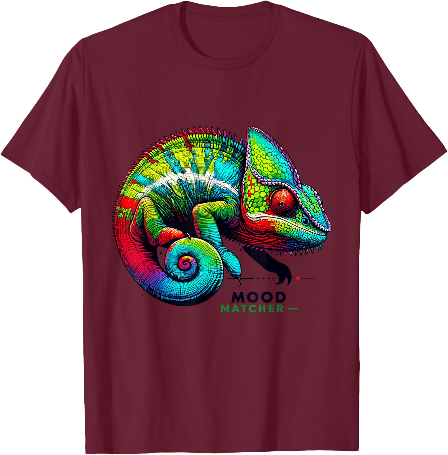 Chameleon Mood Matcher Colorful Reptile Camouflage T-Shirt - T-Shirt | Maroon
