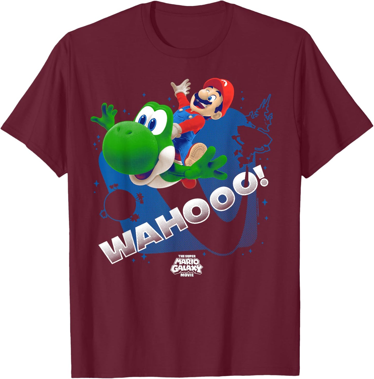 The Super Mario Galaxy Movie Wahoo Star Ride Journey T-Shirt - T-Shirt | Maroon