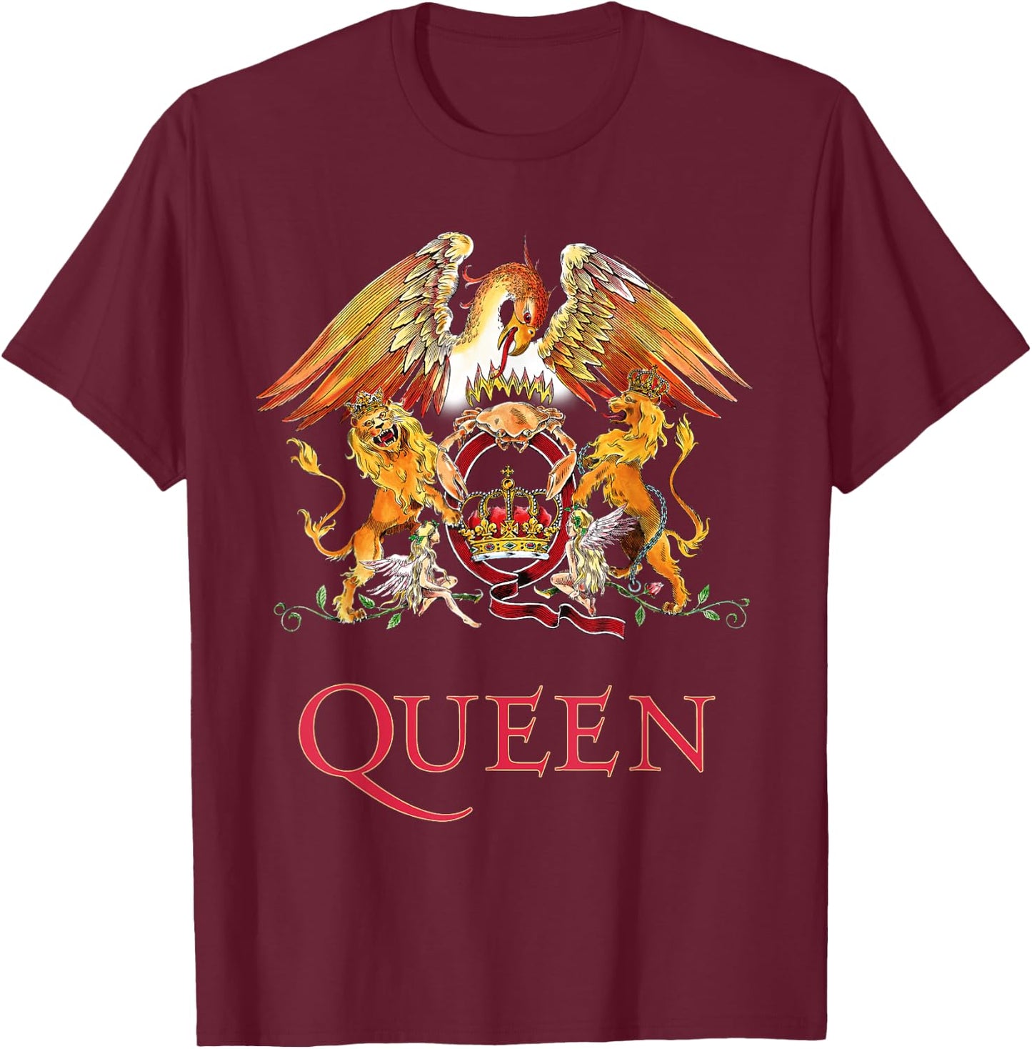 Official Queen Classic Patch T-Shirt - T-Shirt | Maroon