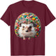 Floral Aesthetic Hedgehog Lover Stuff Hedgehog T-Shirt - T-Shirt | Maroon