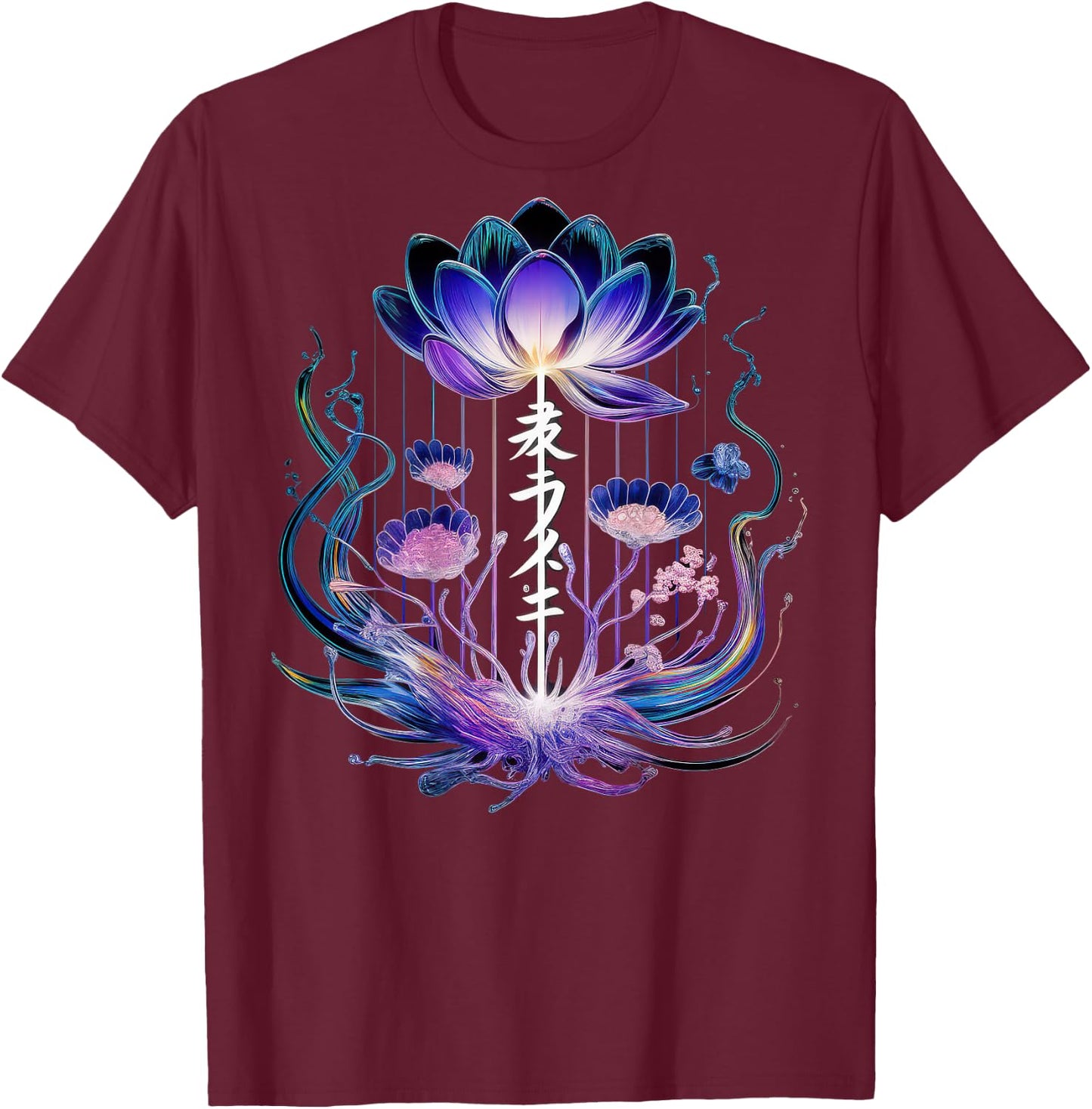 Streetwear Aesthetic Japanese Backprint Vaporwave Fashiom , Black, S T-Shirt - T-Shirt | Maroon