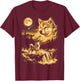 Shiba Inu Howling to The Moon T-Shirt - T-Shirt | Maroon