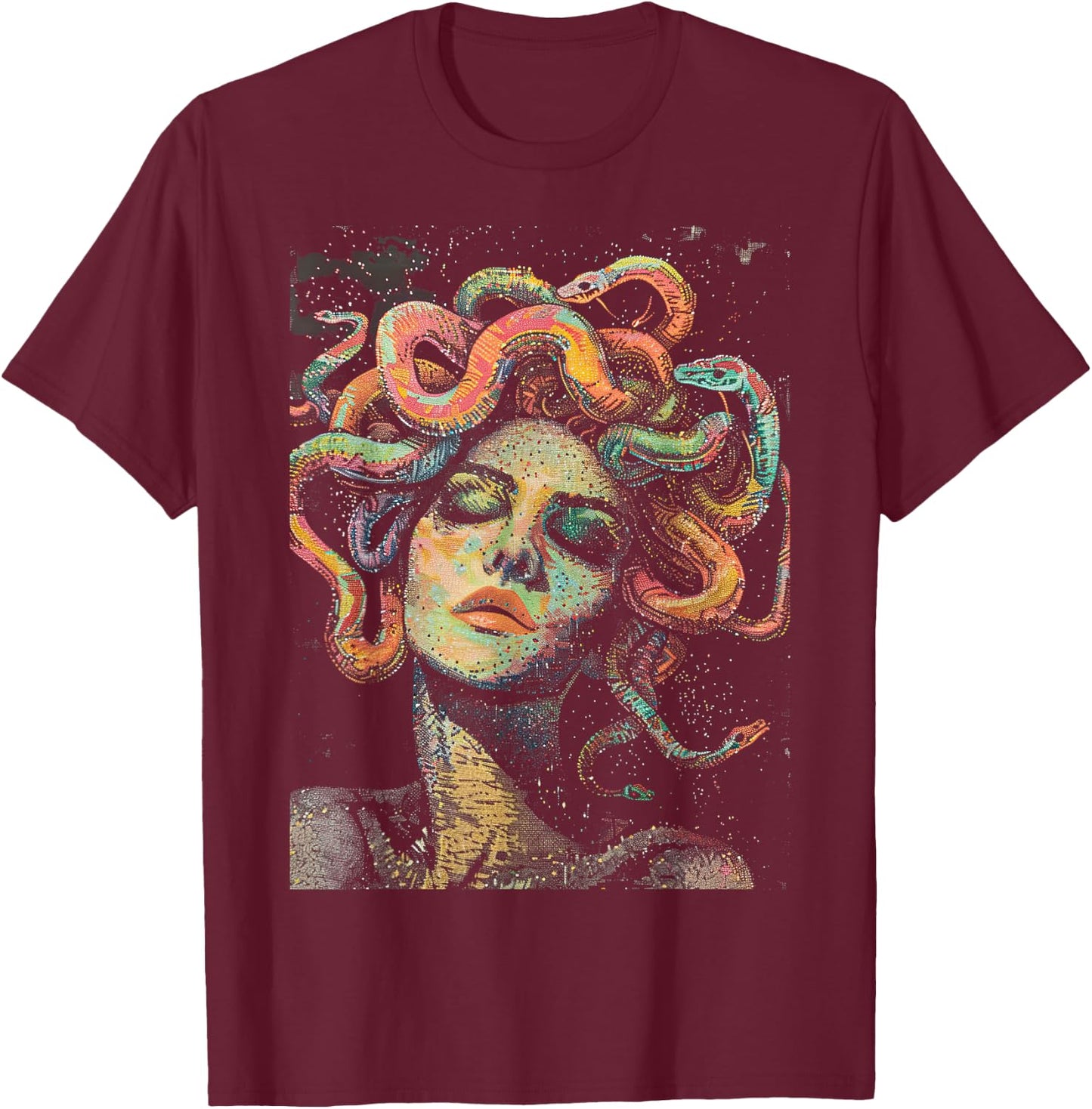 Medusa Gorgon Greek Mythology T-Shirt - T-Shirt | Maroon