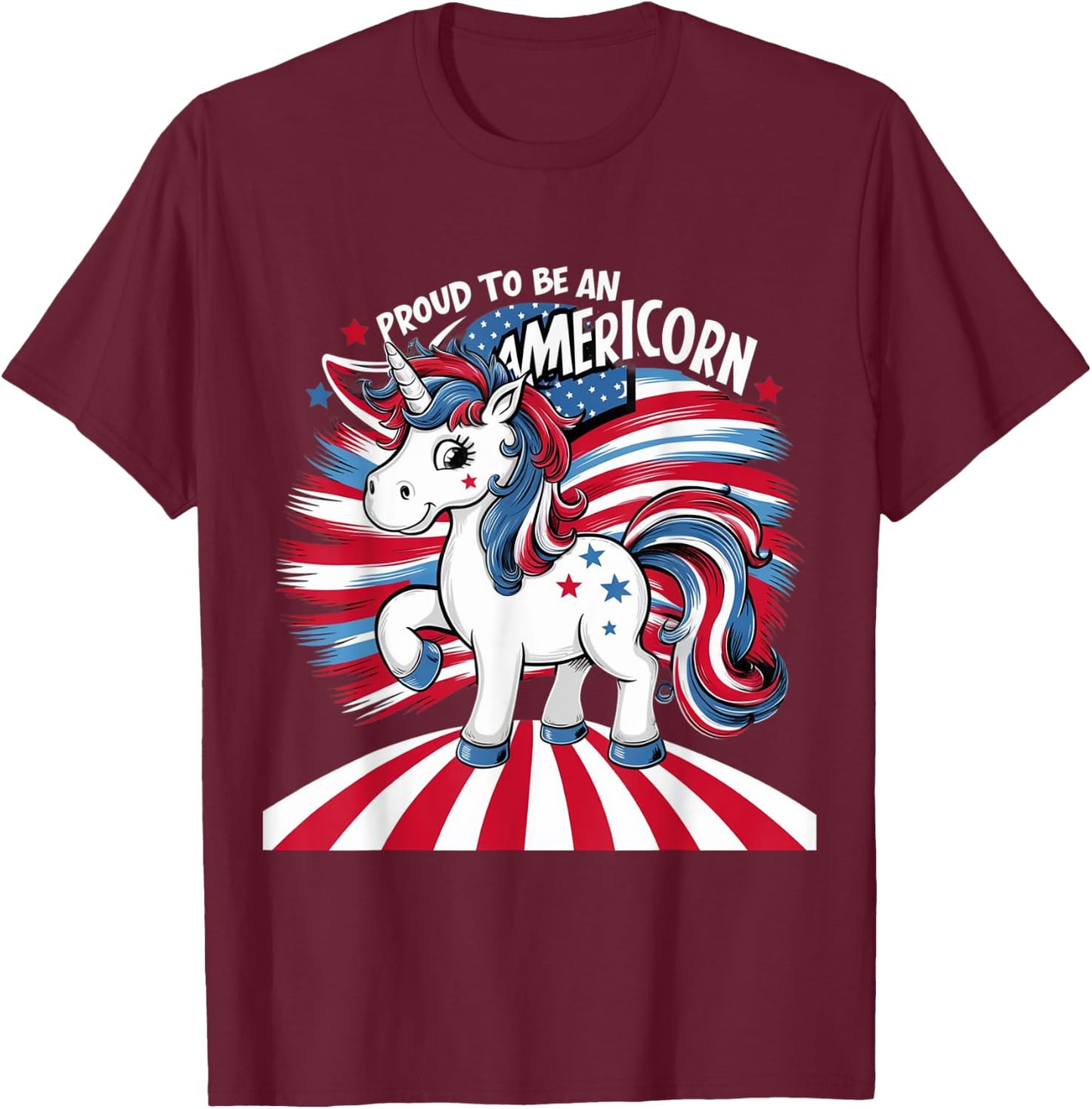 Proud To Be An Americorn T-Shirt - T-Shirt | Maroon