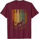 Retro Weasel Artwork Design T-Shirt - T-Shirt | Maroon