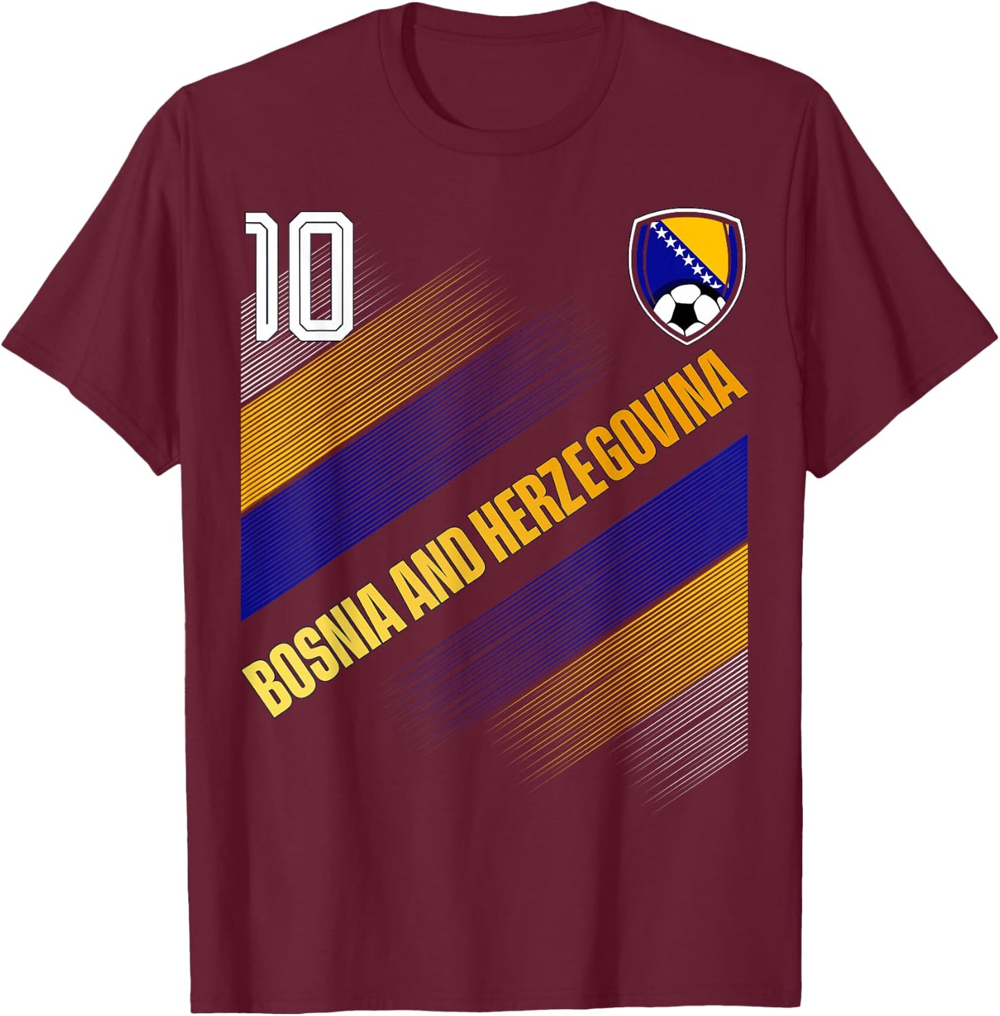Bosnia and Herzegovina Flag Bosnian Pride Lovers T-Shirt - T-Shirt | Maroon