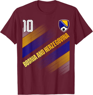 Bosnia and Herzegovina Flag Bosnian Pride Lovers T-Shirt - T-Shirt | Maroon
