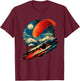 Aesthetic paragliding on sports paragliding , Black, S T-Shirt - T-Shirt | Maroon