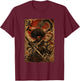Afro American Samurai Anime Cartoon Japanese Bushido Warrior T-Shirt - T-Shirt | Maroon
