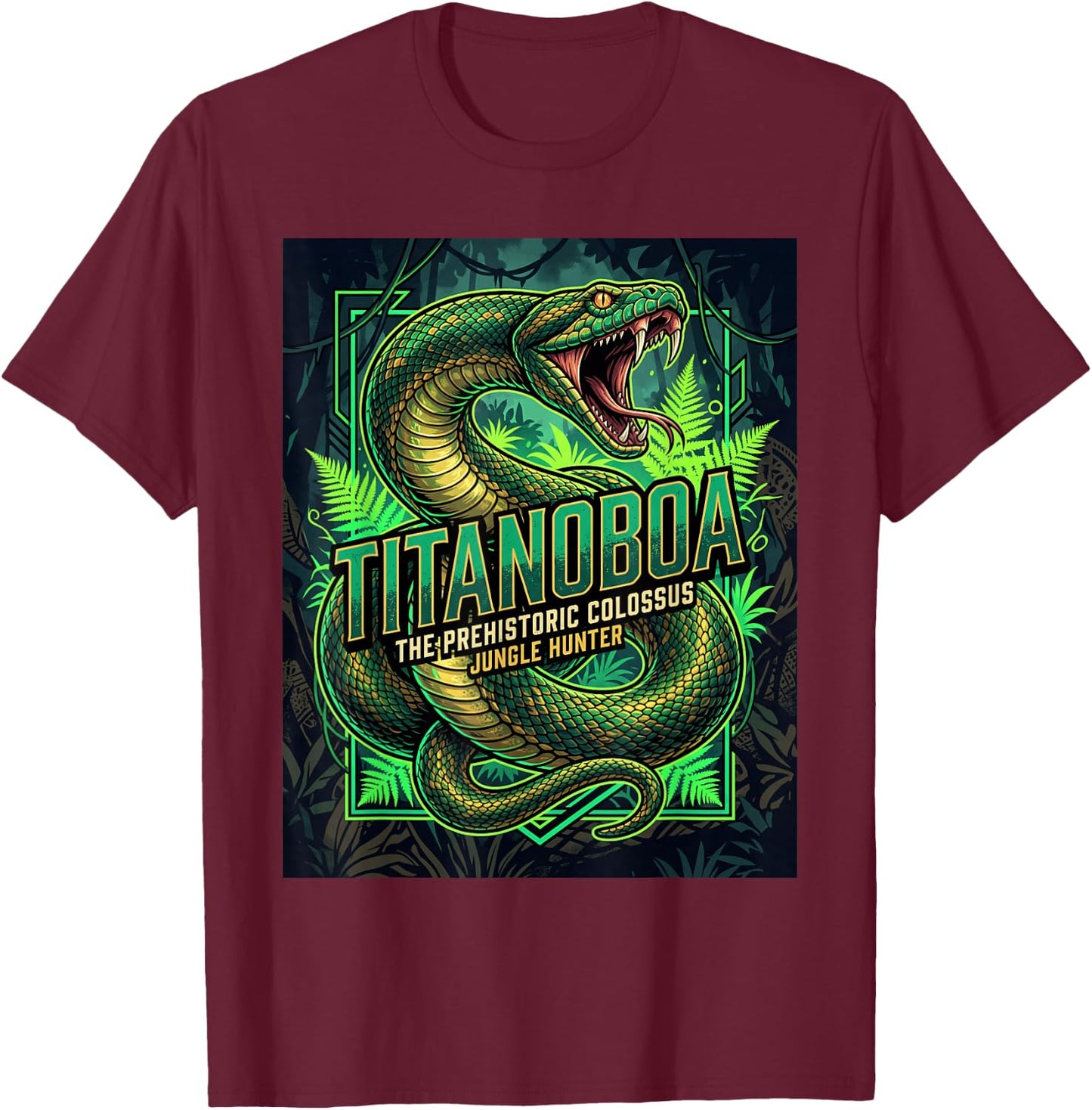 Titanoboa - Extinct Animal Snake History Paleontology T-Shirt - T-Shirt | Maroon