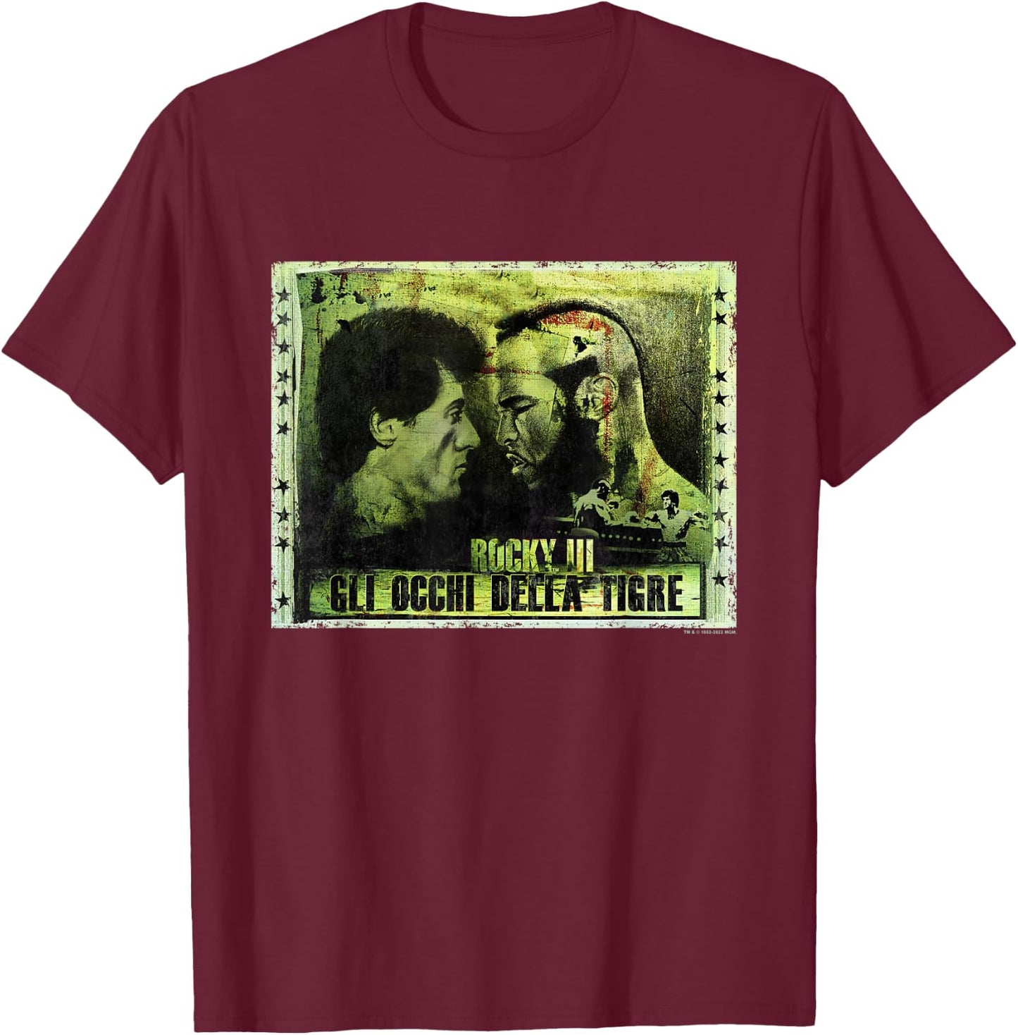 Rocky III Clubber Lang Eyes Of The Tiger T-Shirt - T-Shirt | Maroon