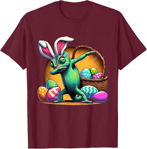 Dabbing Easter Bunny Chameleon T-Shirt - T-Shirt | Maroon