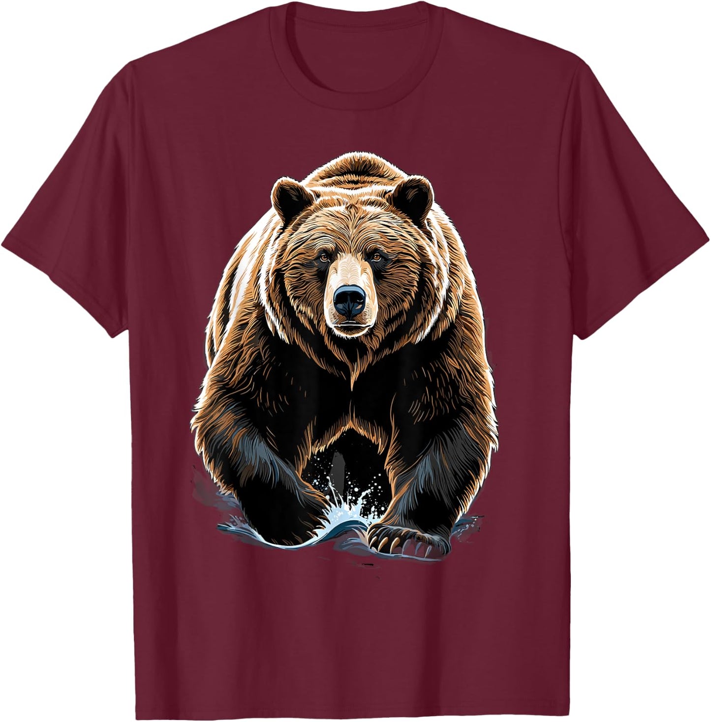 Grizzly Bär T-Shirt - T-Shirt | Maroon