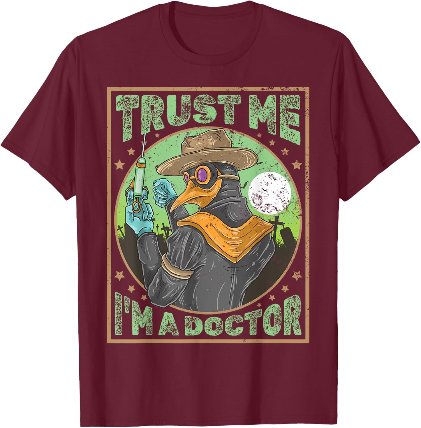 Horrorfilm Filmfestival + Halloween Clown Horror Pest Doktor T-Shirt - T-Shirt | Maroon