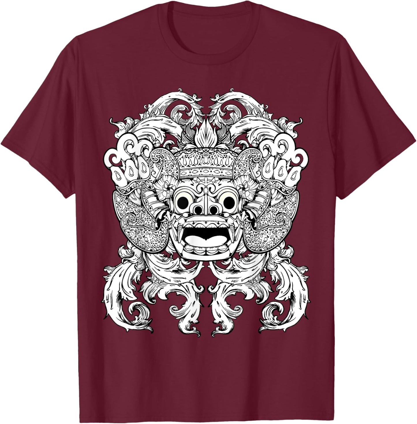 Barong Bali Indonesia Balinese Culture Dance Character Hindu T-Shirt - T-Shirt | Maroon