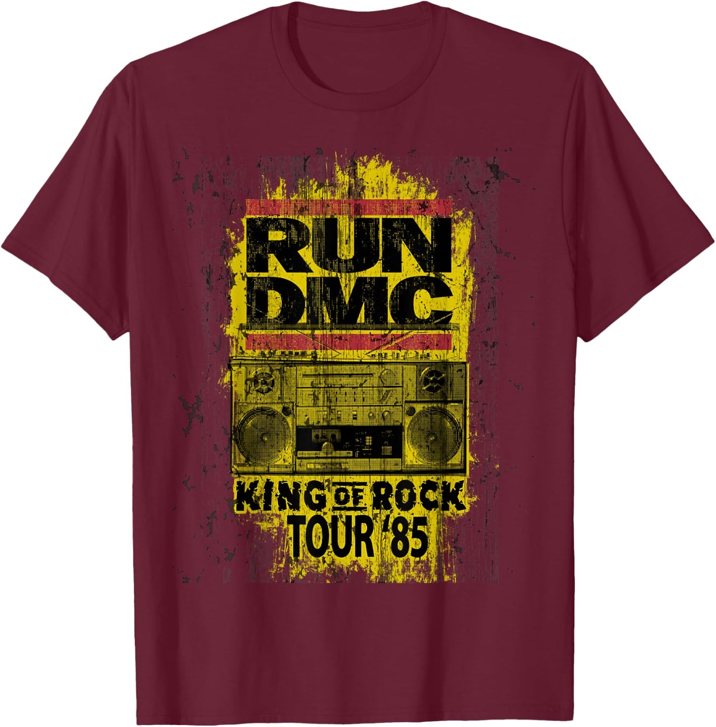 Run DMC King of Rock Tour T-Shirt - T-Shirt | Maroon