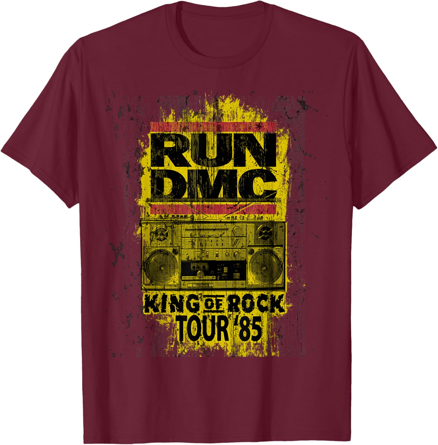 Run DMC King of Rock Tour T-Shirt - T-Shirt | Maroon