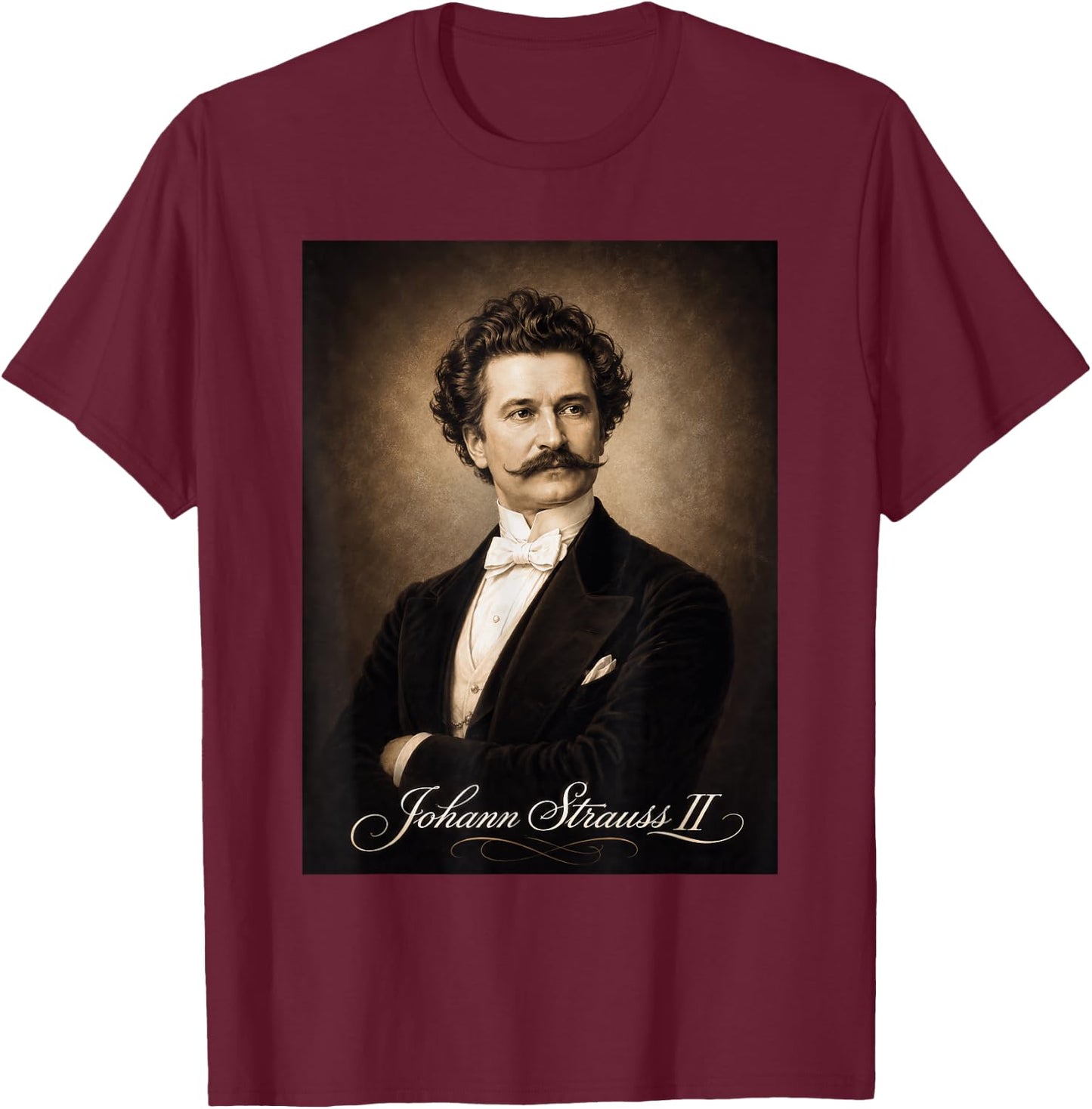Johann Strauss Composser Pianist T-Shirt - T-Shirt | Maroon