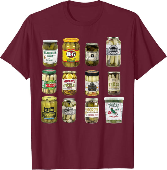 Vintage Pickled Cucumbers for Lovers Pickled T-Shirt - T-Shirt | Maroon