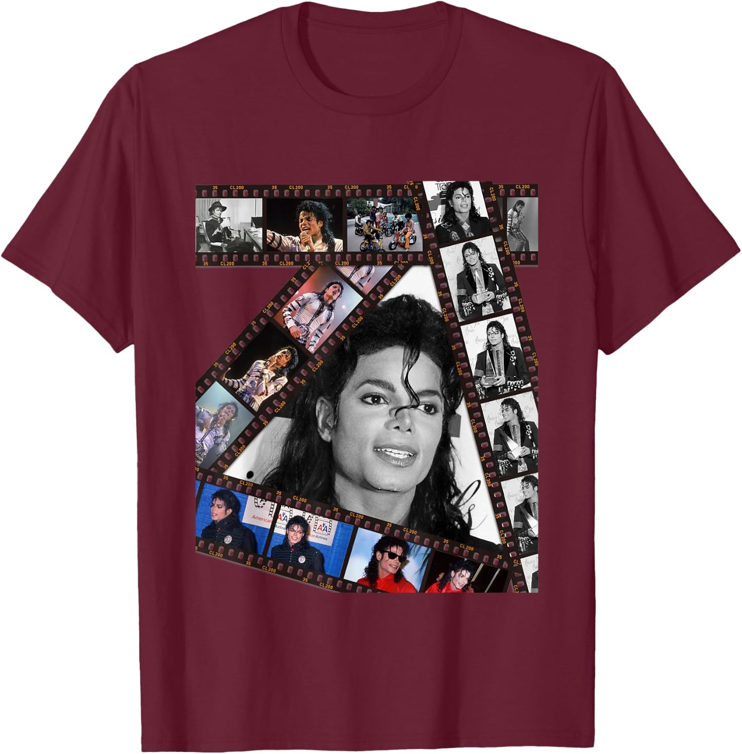 MJ-002 , black T-Shirt - T-Shirt | Maroon