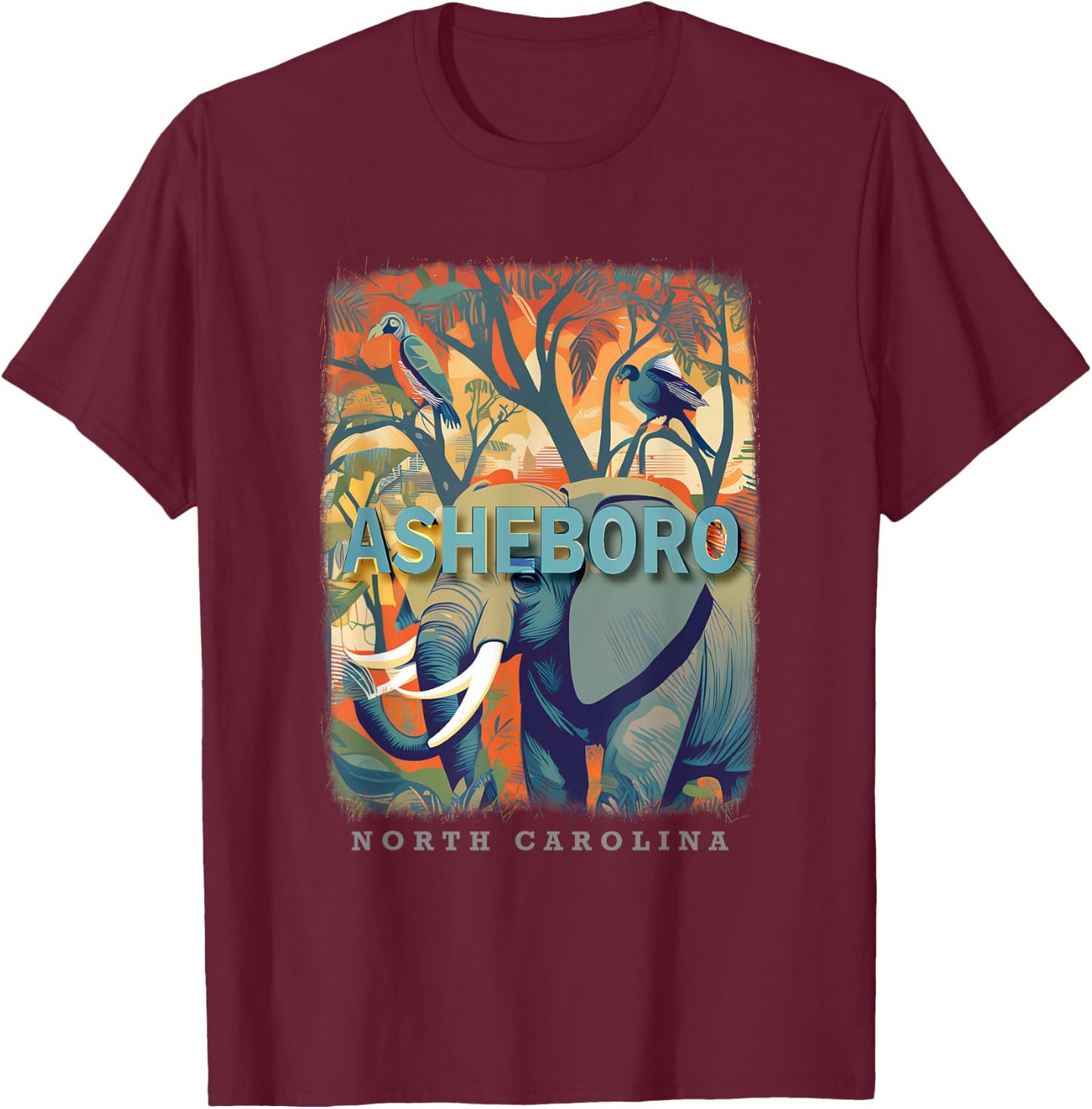 Asheboro North Carolina NC Zoological Wonders SD216 T-Shirt - T-Shirt | Maroon