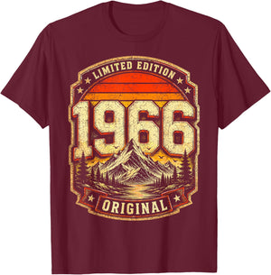 60e Anniversaire Homme Femme 60 Ans 1966 décoration Cadeau Amusant T-Shirt - T-Shirt | Maroon