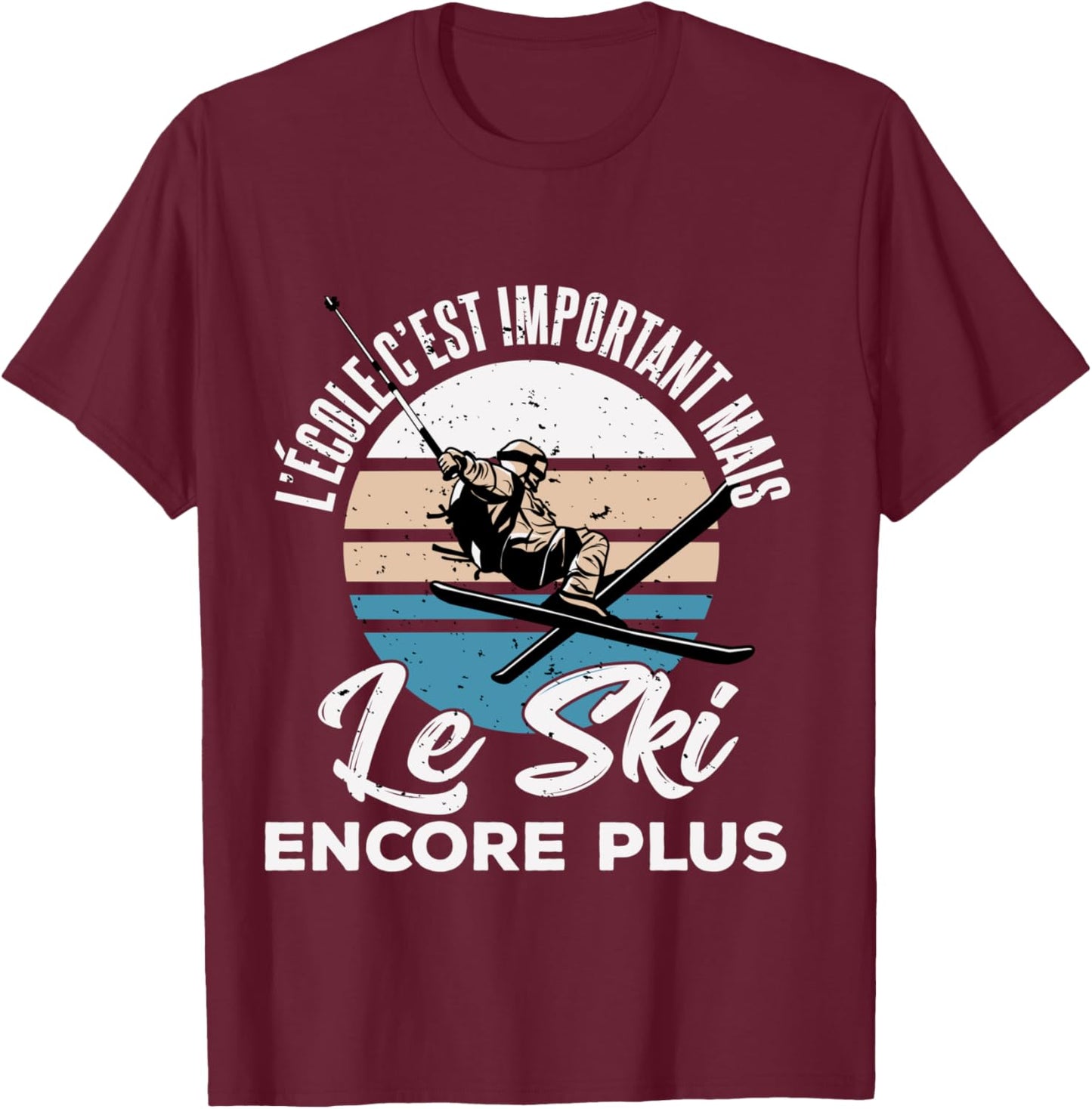 Skier Humour Gift Personalized Skiing Skier T-Shirt - T-Shirt | Maroon