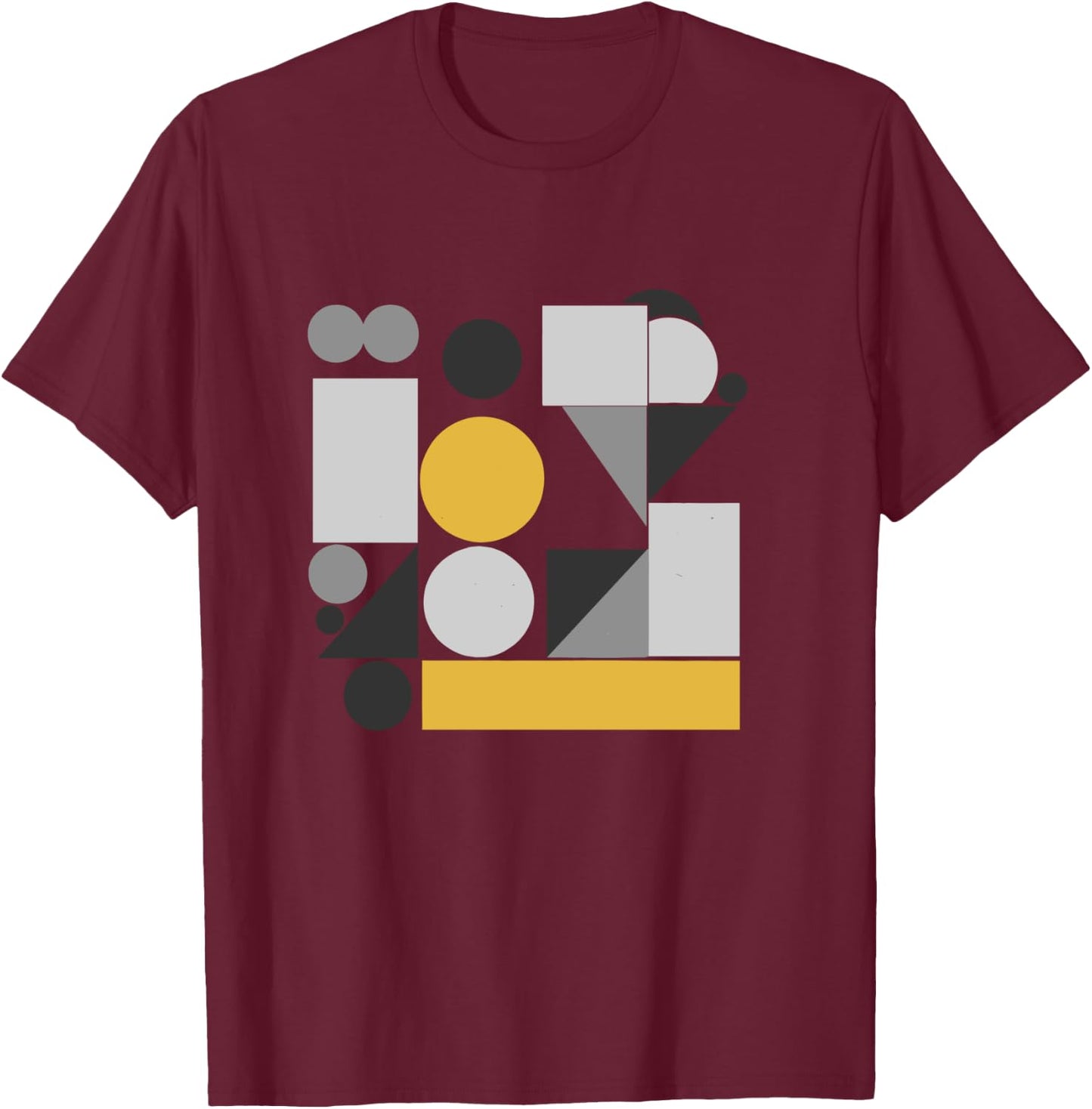 Abstract Art Geometric Pattern Mosaic Manche Longue T-Shirt - T-Shirt | Maroon