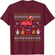 Flamingo Plaid Hat Santa Ugly Sweater Christmas Xmas Animal T-Shirt - T-Shirt | Maroon