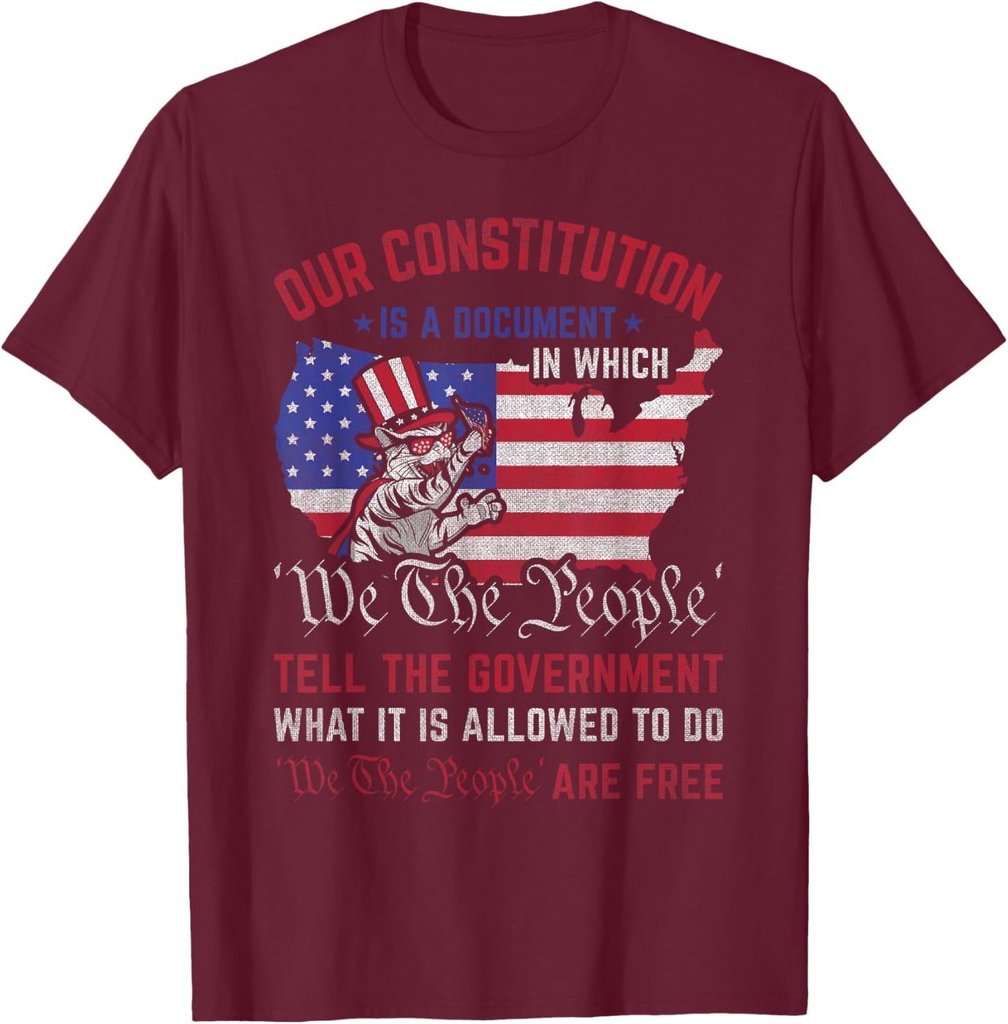 We The People Tell - US Constitution Patriotic American T-Shirt - T-Shirt | Maroon