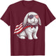 Holland Lop Rabbit 4th of July US American Flag Patriotic T-Shirt - T-Shirt | Maroon