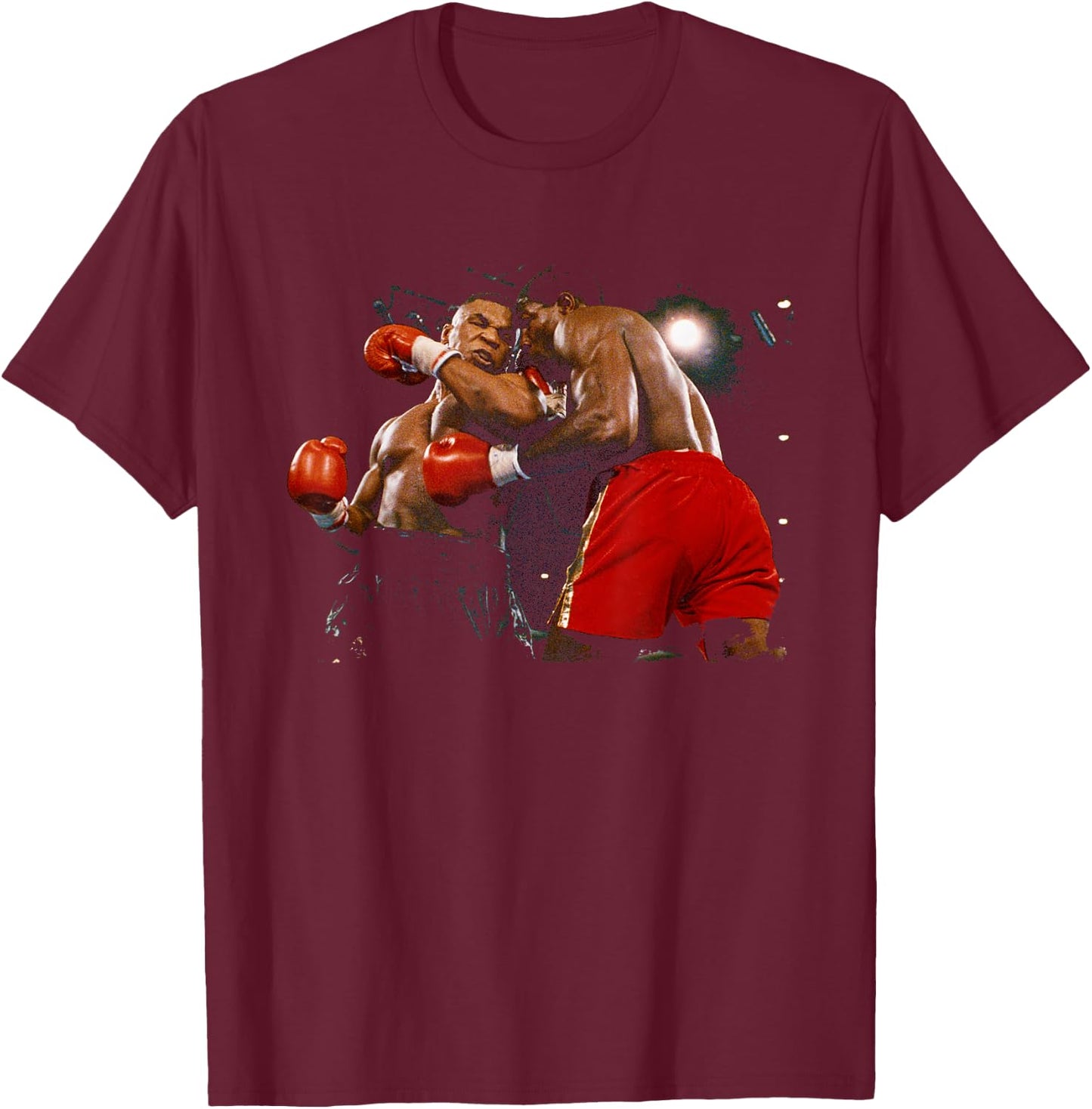 Mike Tyson Frank Bruno Fighting for Heavyweight Championship 1989 , Black, S T-Shirt - T-Shirt | Maroon