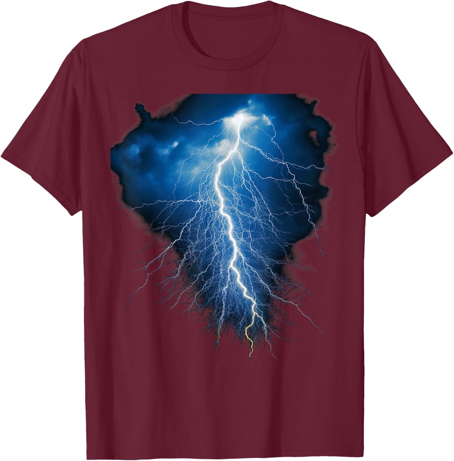 BLITZ: Donner, Blitz und Blitz, Sturm, Wolkenschläge T-Shirt - T-Shirt | Maroon