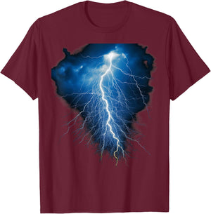 BLITZ: Donner, Blitz und Blitz, Sturm, Wolkenschläge T-Shirt - T-Shirt | Maroon
