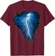 BLITZ: Donner, Blitz und Blitz, Sturm, Wolkenschläge T-Shirt - T-Shirt | Maroon