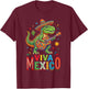 Viva Mexico Boy Dinosaur Mexican Independence Day Kids T-Shirt - T-Shirt | Maroon