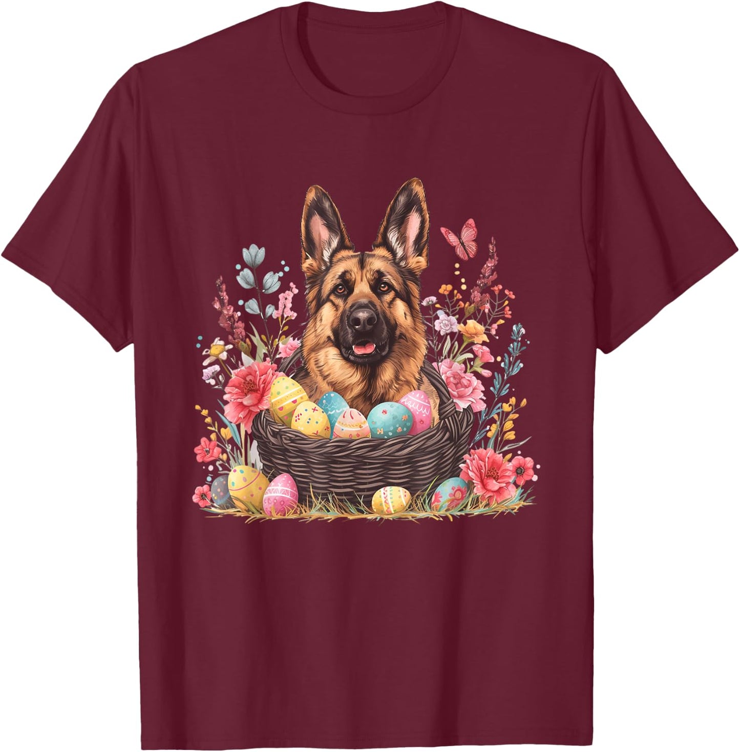 Easter German Shepherd Shirts Funny Easter Lover T-Shirt - T-Shirt | Maroon