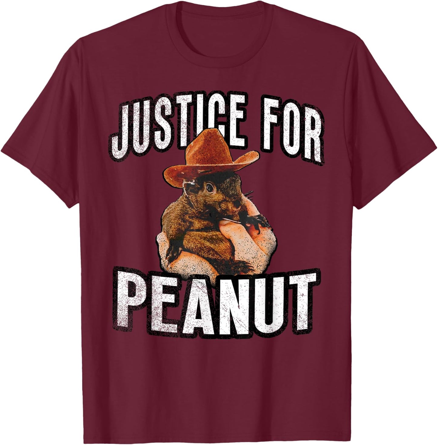 Justice for Peanut The Squirrel - Peanut Squirrel T-Shirt - T-Shirt | Maroon